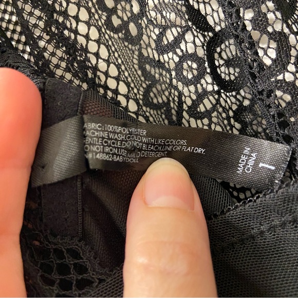 Torrid Black Racerback Sheer Lace Babydoll Dress Lingerie Size 1 - Picture 12 of 12
